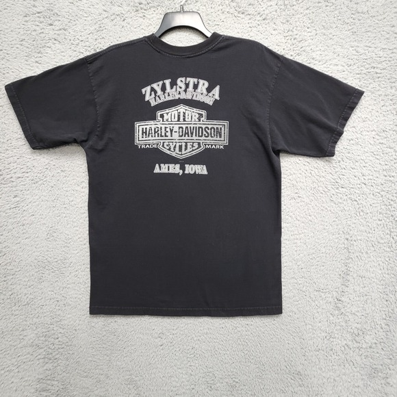 Harley Davidson Shirt Mens Large Black Declare Your Independence Eagle Iowa READ - Picture 7 of 12